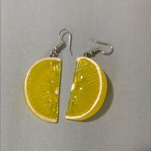 Yellow Lemon Slice Earrings